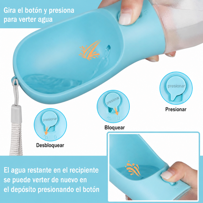 Botella de Agua para Perros 3 en 1