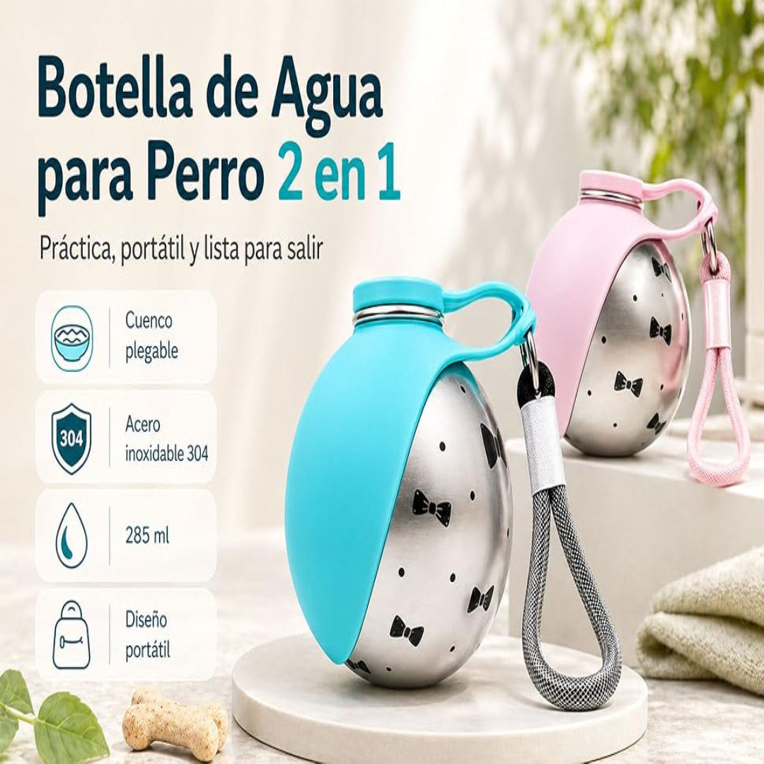 Botella de Agua para Mascotas 2in1