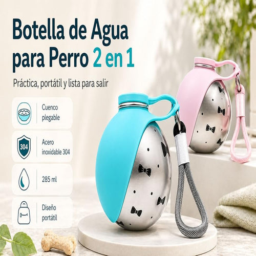 Botella de Agua para Mascotas 2in1
